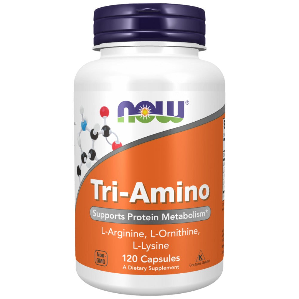 NOW Foods Tri-Amino L-Arginine L-Ornithine L-Lysine - Аргинин, орнитин и лизин