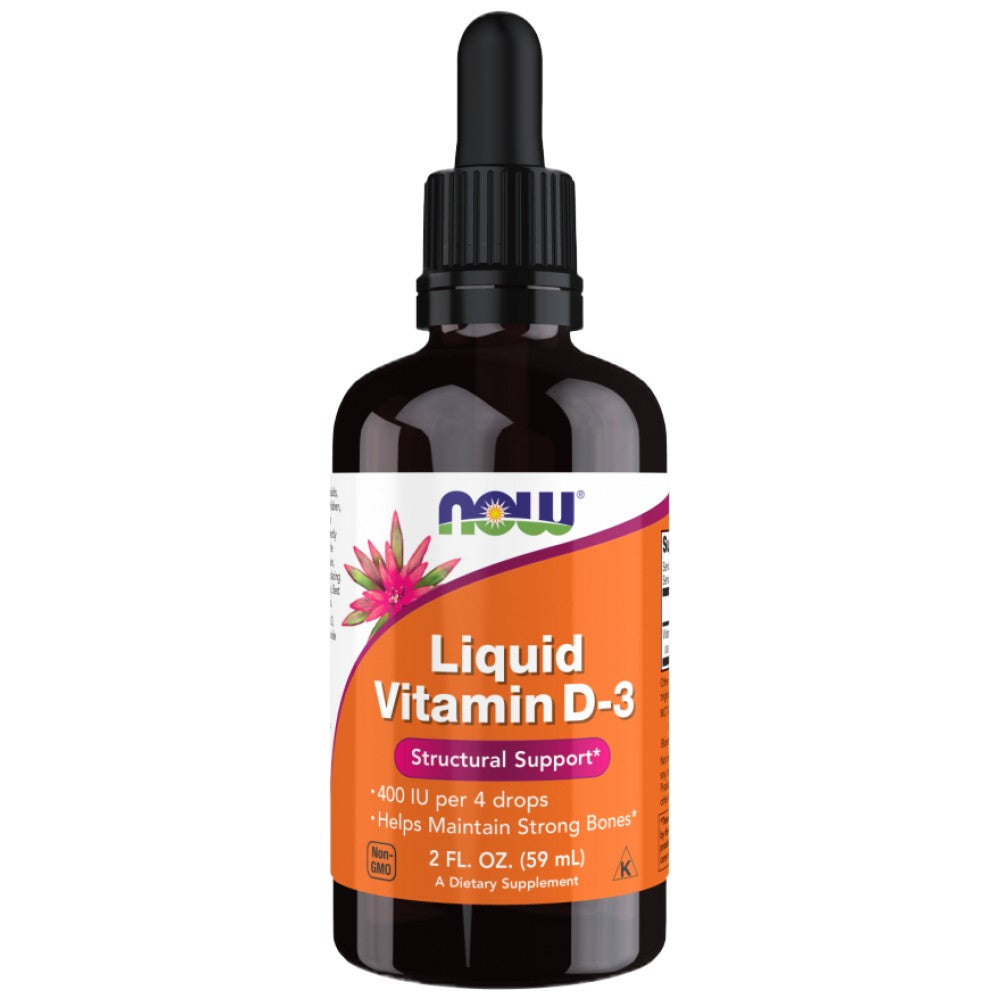 NOW Foods Liquid Vitamin D-3 100 IU per drop - Течен Витамин Д3 капки