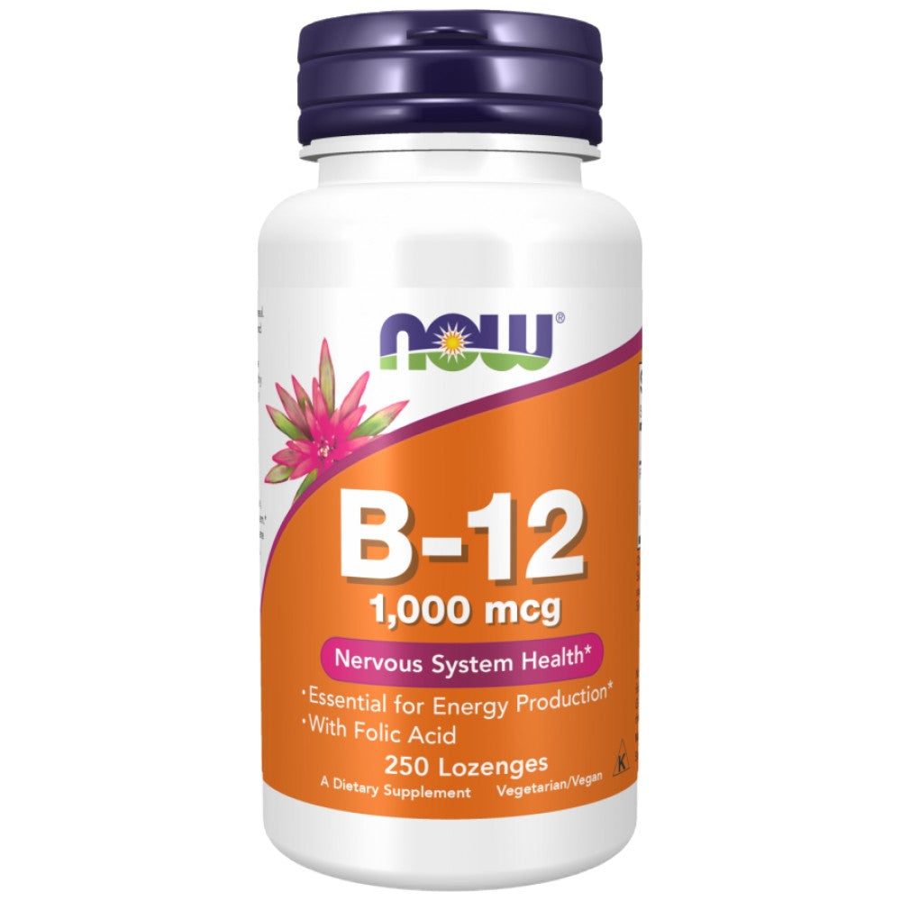 NOW Foods Vitamin B-12 1000 mcg with Folic Acid - Витамин Б12 с фолиева киселина 1000 mcg