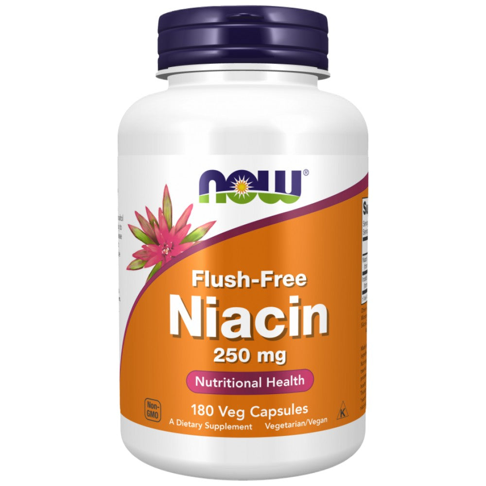 NOW Foods Flush-Free Niacin 250 mg - Витамин Б3 без зачервяване