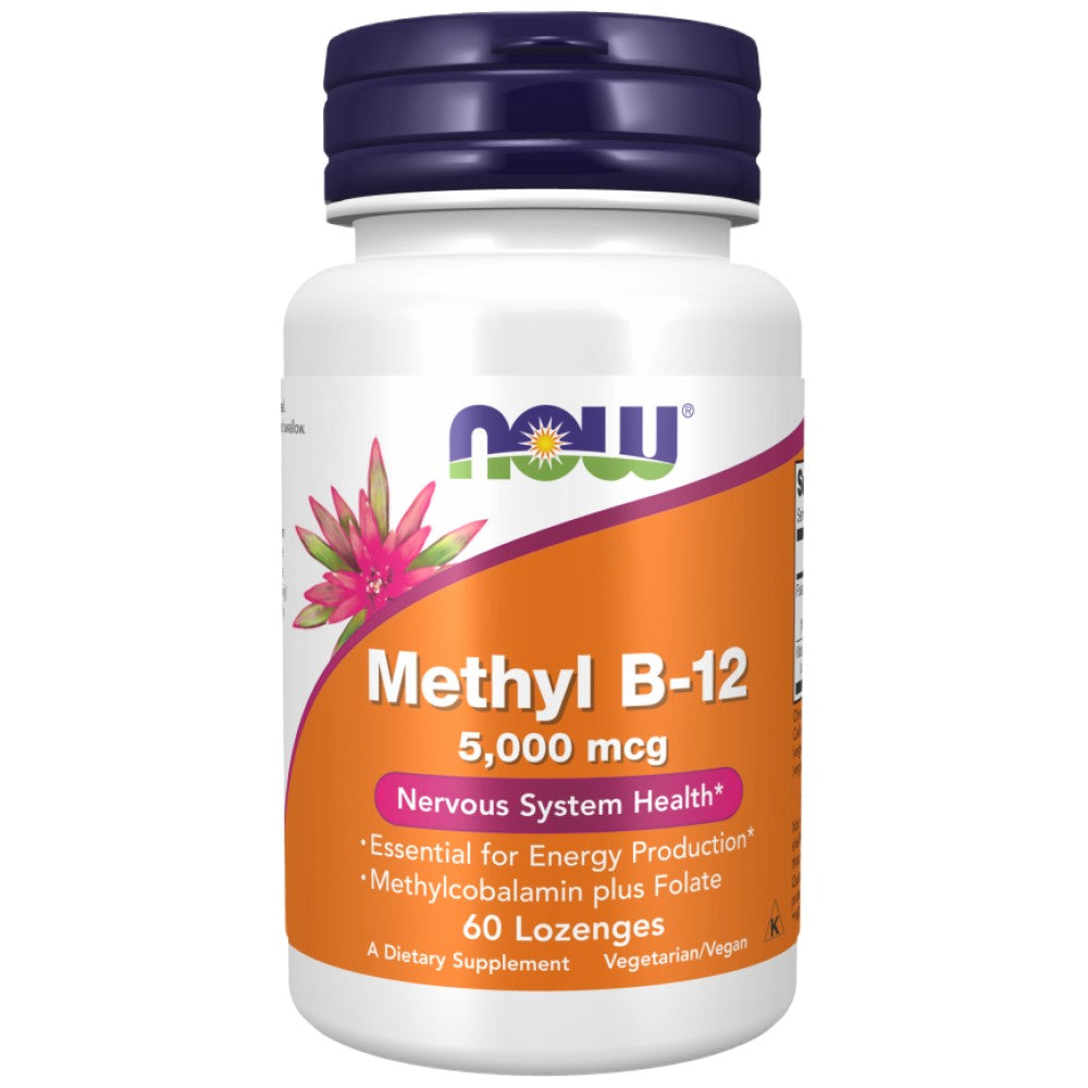 NOW Foods Methyl B-12 5000 mcg with Folic Acid Quatrefolic - Витамин B12 с фолиева киселина