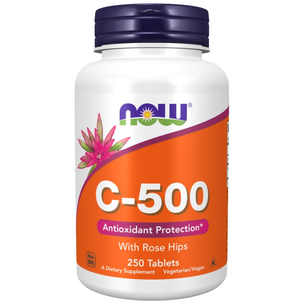 NOW Foods Vitamin C-500 with Rose Hips - Витамин С 500 с шипка