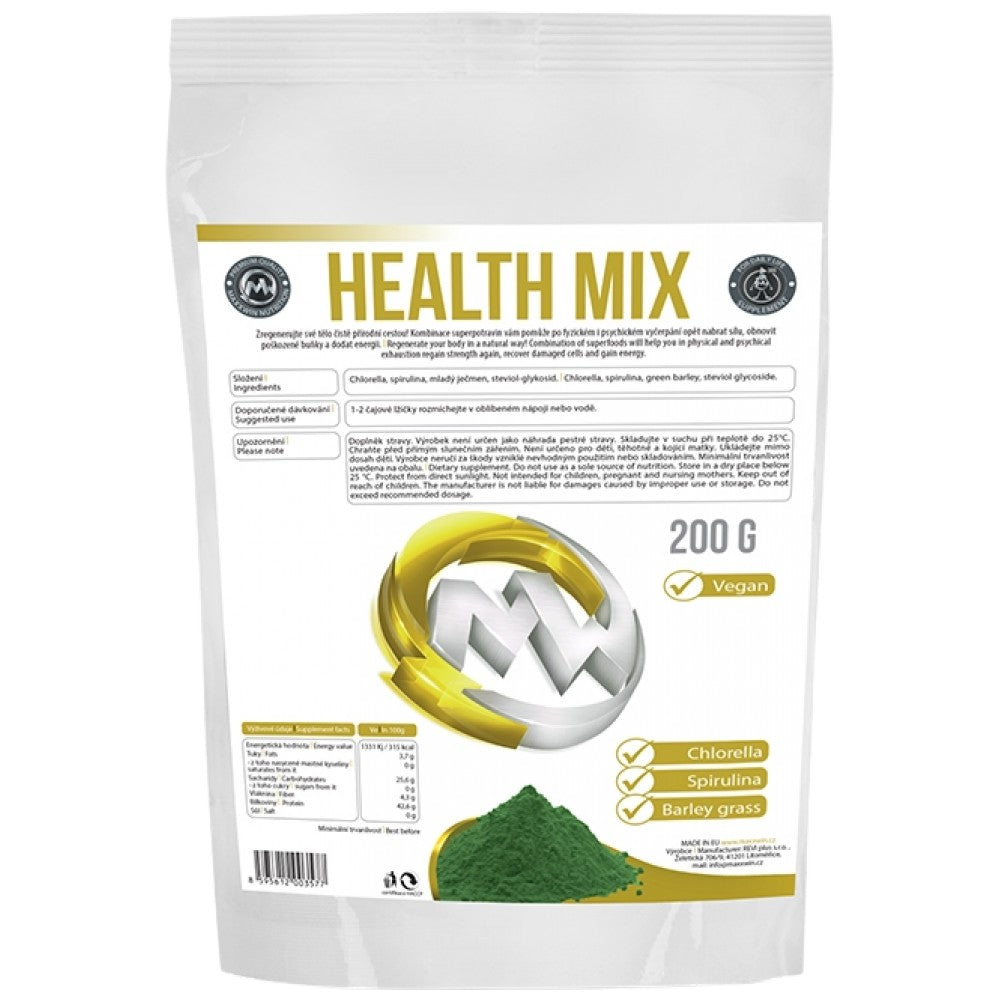 MAXXWIN Health Mix Vegan with Chlorella, Spirulina and Barley - Зелена суперхрана веган