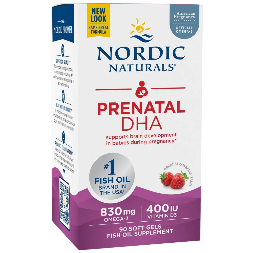 Nordic Naturals Prenatal DHA 830 mg With 400 IU D3 - Рибено масло за бременни с Д3