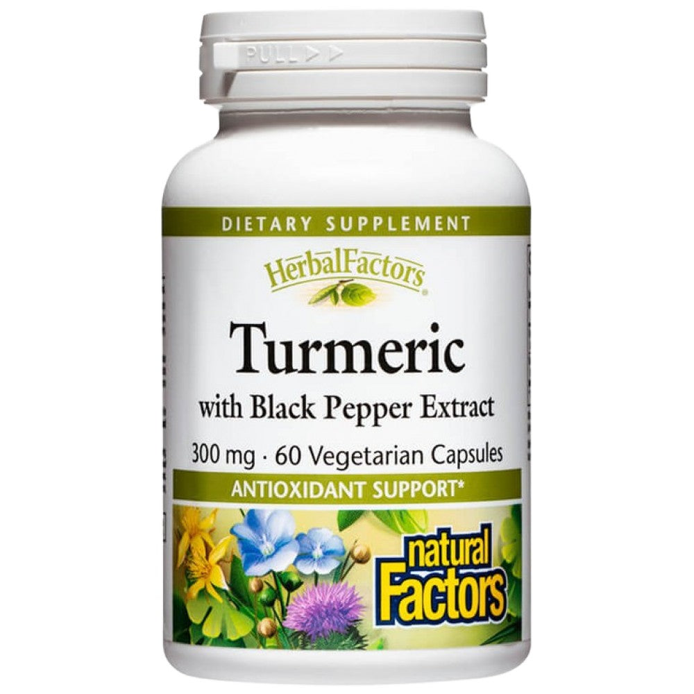 Natural Factors Turmeric with Black Pepper Extract 300 mg - Куркума с черен пипер 300 mg