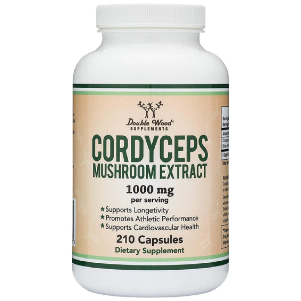 Double Wood Supplements Cordyceps Mushroom Extract 1000 mg - Кордицепс екстракт 1000 mg