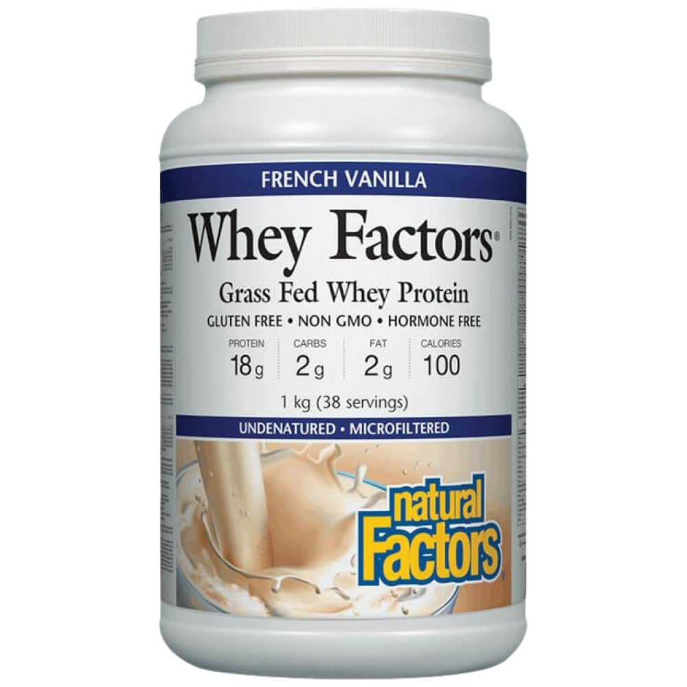 Natural Factors Whey Factors Grass Fed Whey Protein Vanilla - Суроватъчен протеин ванилия