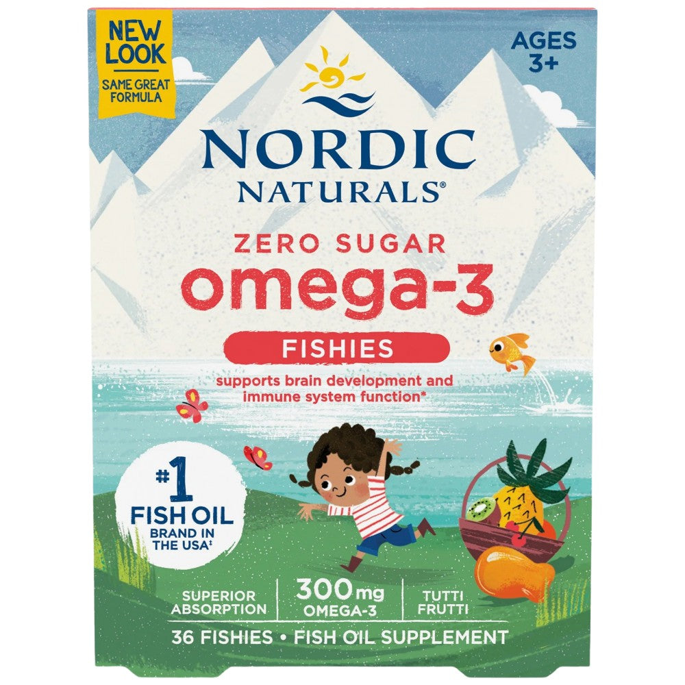Nordic Naturals Zero Sugar Omega-3 Fishies 300 mg - Омега 3 рибки за деца без захар