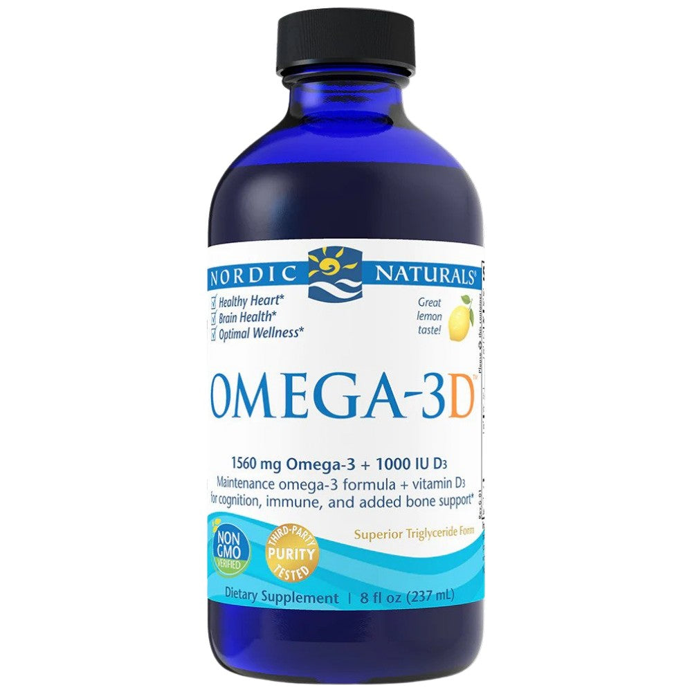 Nordic Naturals Omega-3D Liquid 1560 mg - Течно рибено масло с Витамин Д3