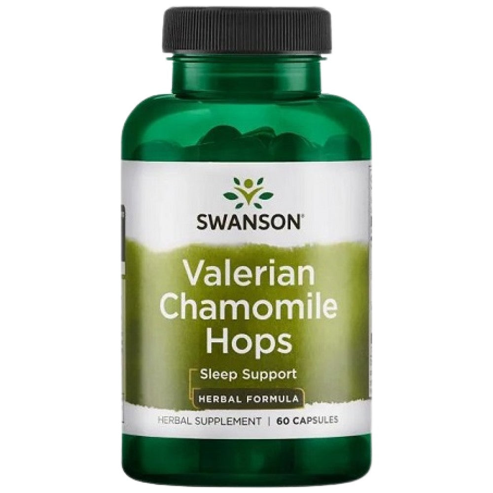SWANSON Valerian, Chamomile & Hops - Валериана, лайка и хмел