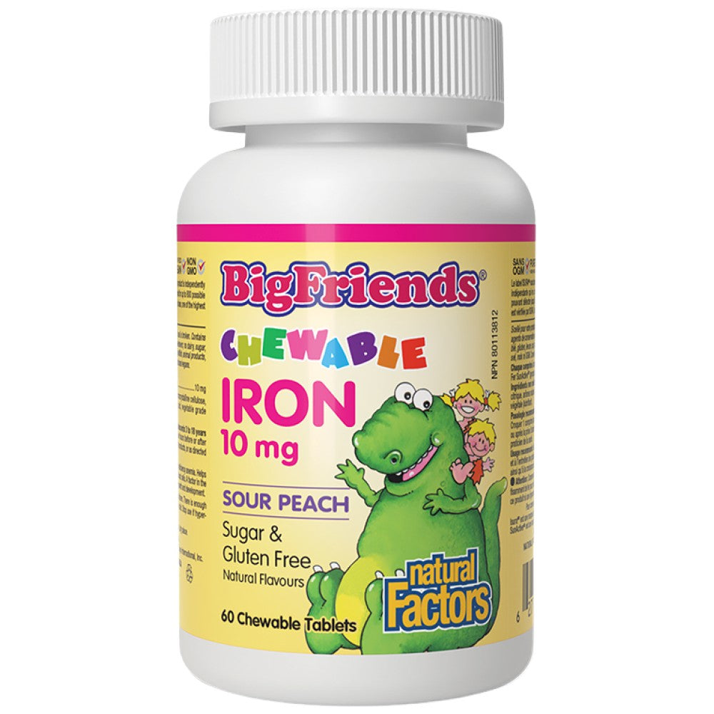 Natural Factors Big Friends Chewable Iron 10 mg - Детско желязо за дъвчене 10 mg