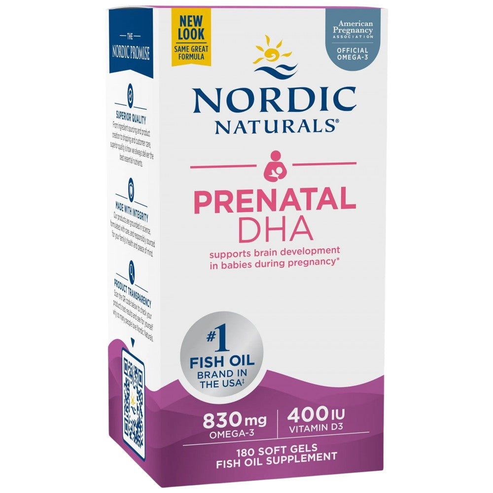 Nordic Naturals Prenatal DHA 830 mg With 400 IU D3 - Рибено масло за бременни с Д3