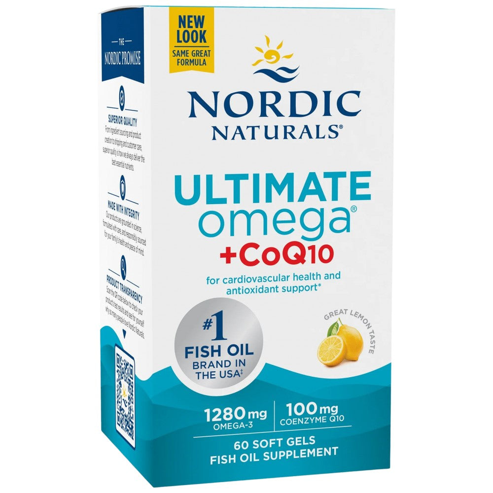 Nordic Naturals Ultimate Omega 1280 mg + CoQ10 - Концентрирано рибено масло с коензим Q10