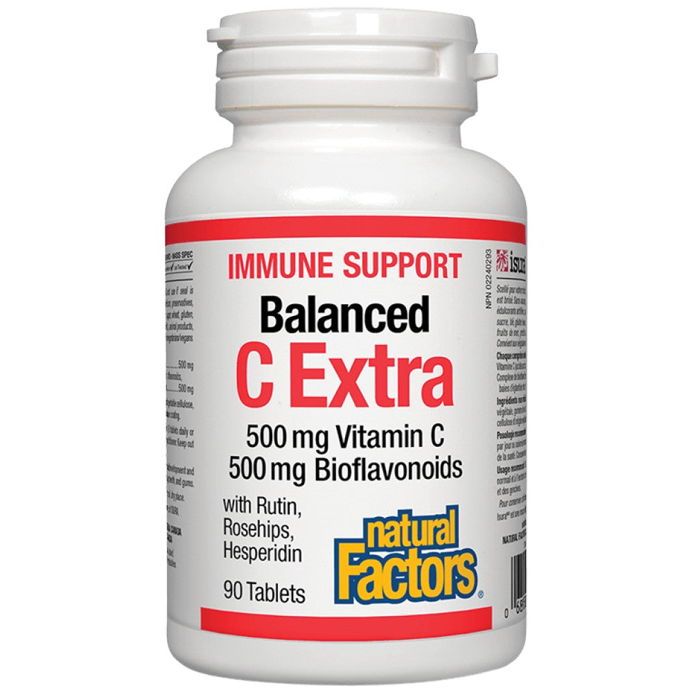Natural Factors Immune Support Balanced C Extra 500 mg with Bioflavonoids 500 mg - Витамин C с биофлавоноиди