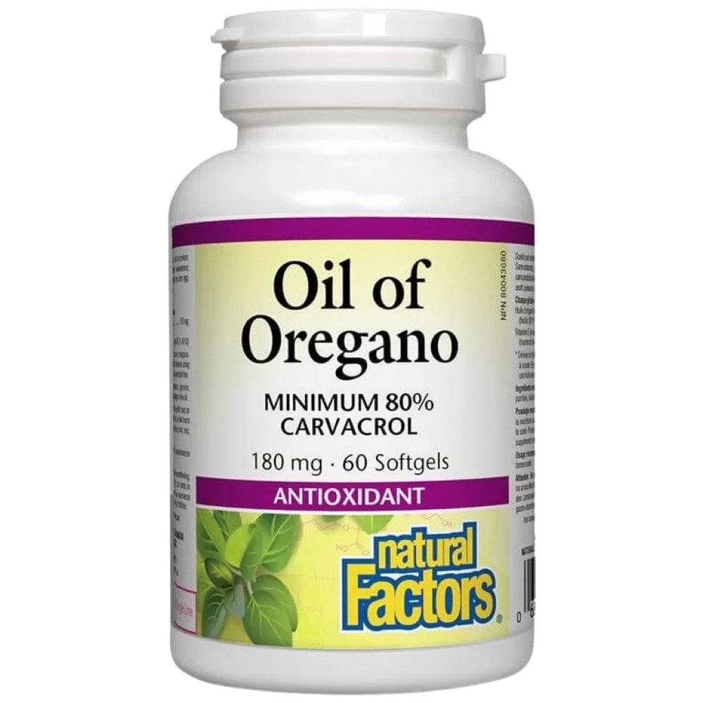 Natural Factors Oil of Oregano Organic 180 mg - Био риганово масло 180 mg