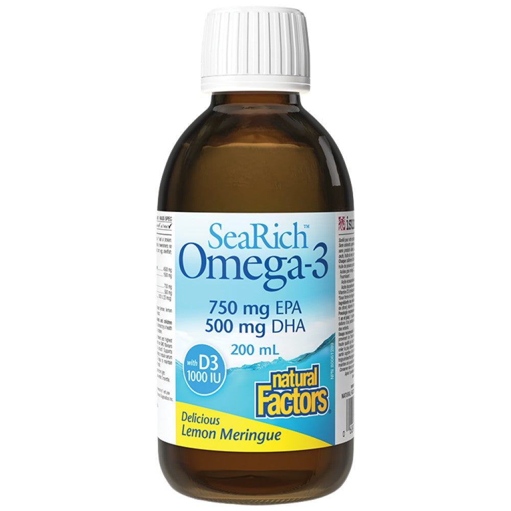 Natural Factors SeaRich Omega-3 4500 mg with Vitamin D3 - Течно рибено масло с Витамин Д3