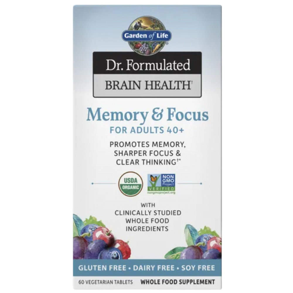 Garden Of Life Dr. Formulated Memory & Focus for Adults 40+ - Формула за памет и фокус 40+