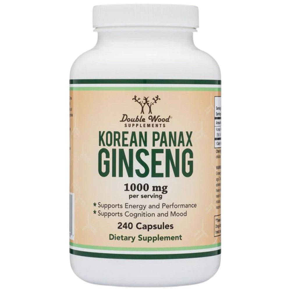 Double Wood Supplements Korean Panax Ginseng 1000 mg - Корейски женшен 1000 mg