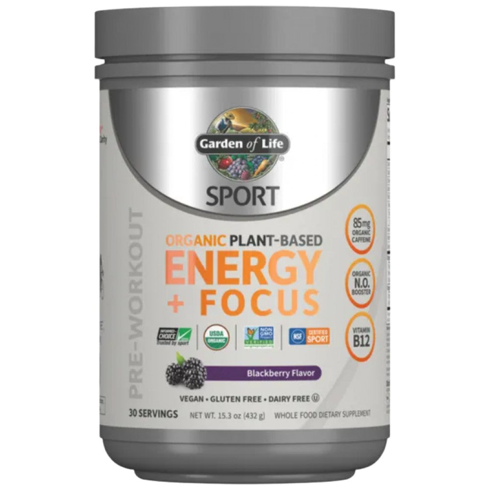 Garden Of Life Organic Plant-Based Energy + Focus Pre-Workout - Растителна формула за енергия и фокус