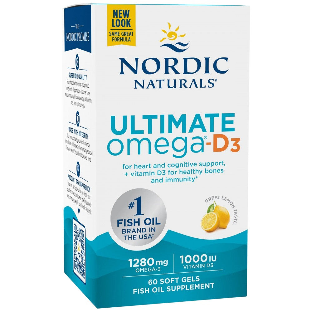 Nordic Naturals Ultimate Omega-D3 1280 mg - Рибено масло с Витамин Д3 1280 mg