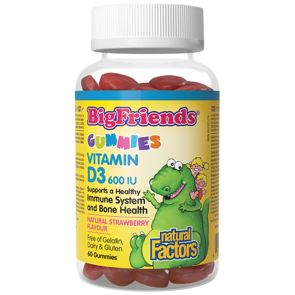 Natural Factors BigFriends Vitamin D3 for Kids 600 IU - Витамин Д3 за деца 600 IU