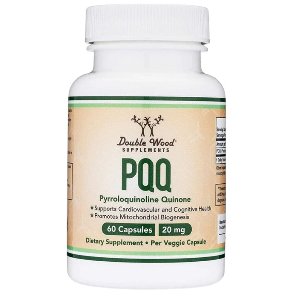 Double Wood Supplements PQQ 20 mg Pyrroloquinoline Quinone - PQQ 20 mg за митохондриите