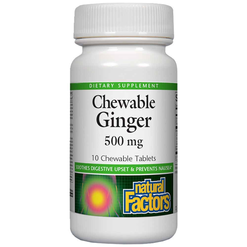 Natural Factors Chewable Ginger 500 mg - Джинджифил за дъвчене 500 mg