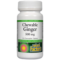 Natural Factors Chewable Ginger 500 mg - Джинджифил за дъвчене 500 mg