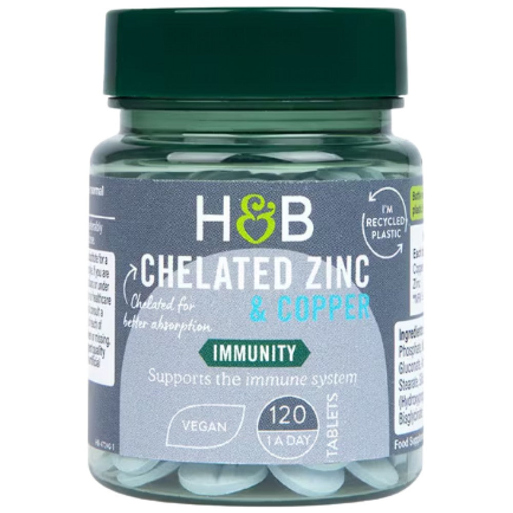 Holland And Barrett Chelated Zinc & Copper 15 mg - Хелатен цинк и мед 15 mg