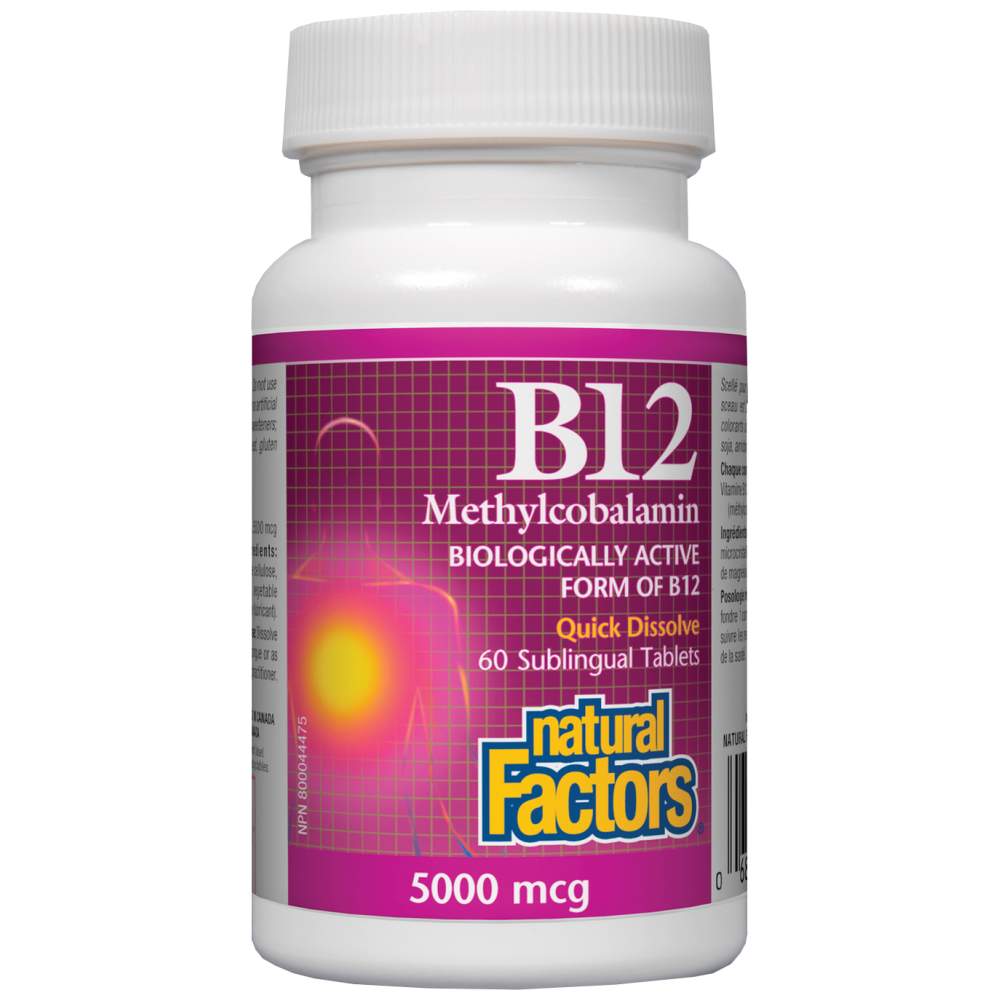 Natural Factors B12 Methylcobalamin 5000 mcg - Витамин Б12 метилкобаламин 5000 mcg