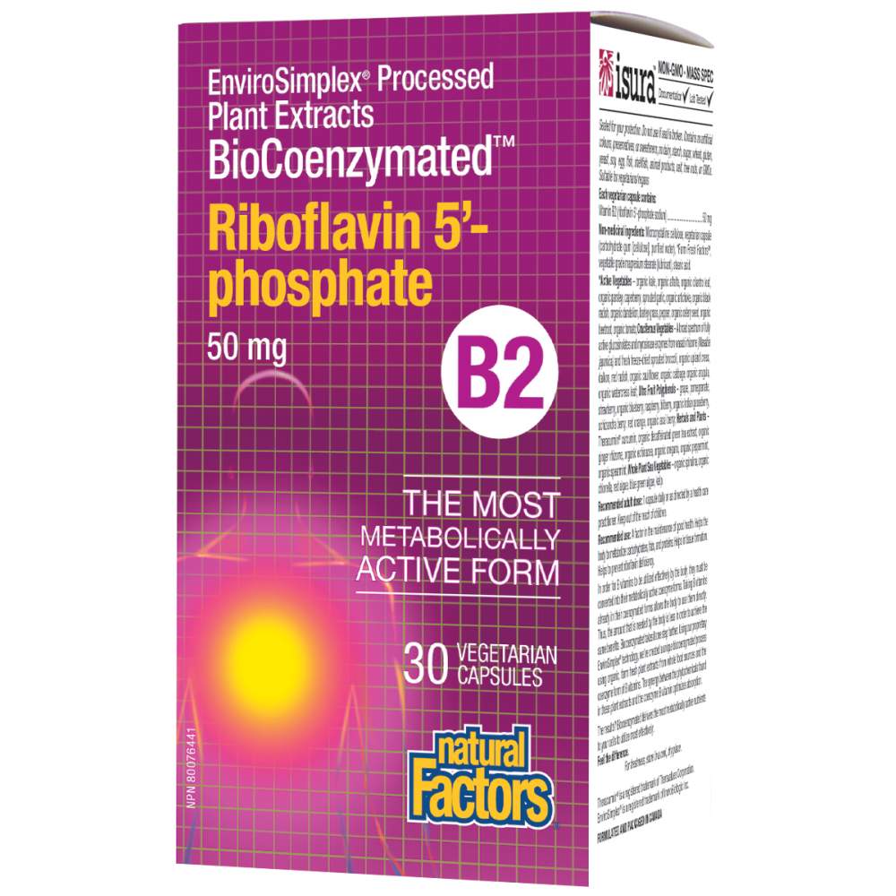 Natural Factors BioCoenzymated Riboflavin B2 50 mg - Активен Витамин Б2 50 mg