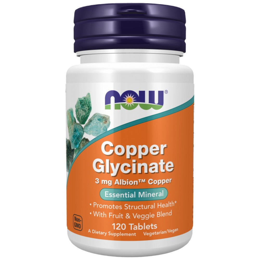 NOW Foods Copper Glycinate 3 mg Albion Copper Bisglycinate - Хелатна мед 3 mg