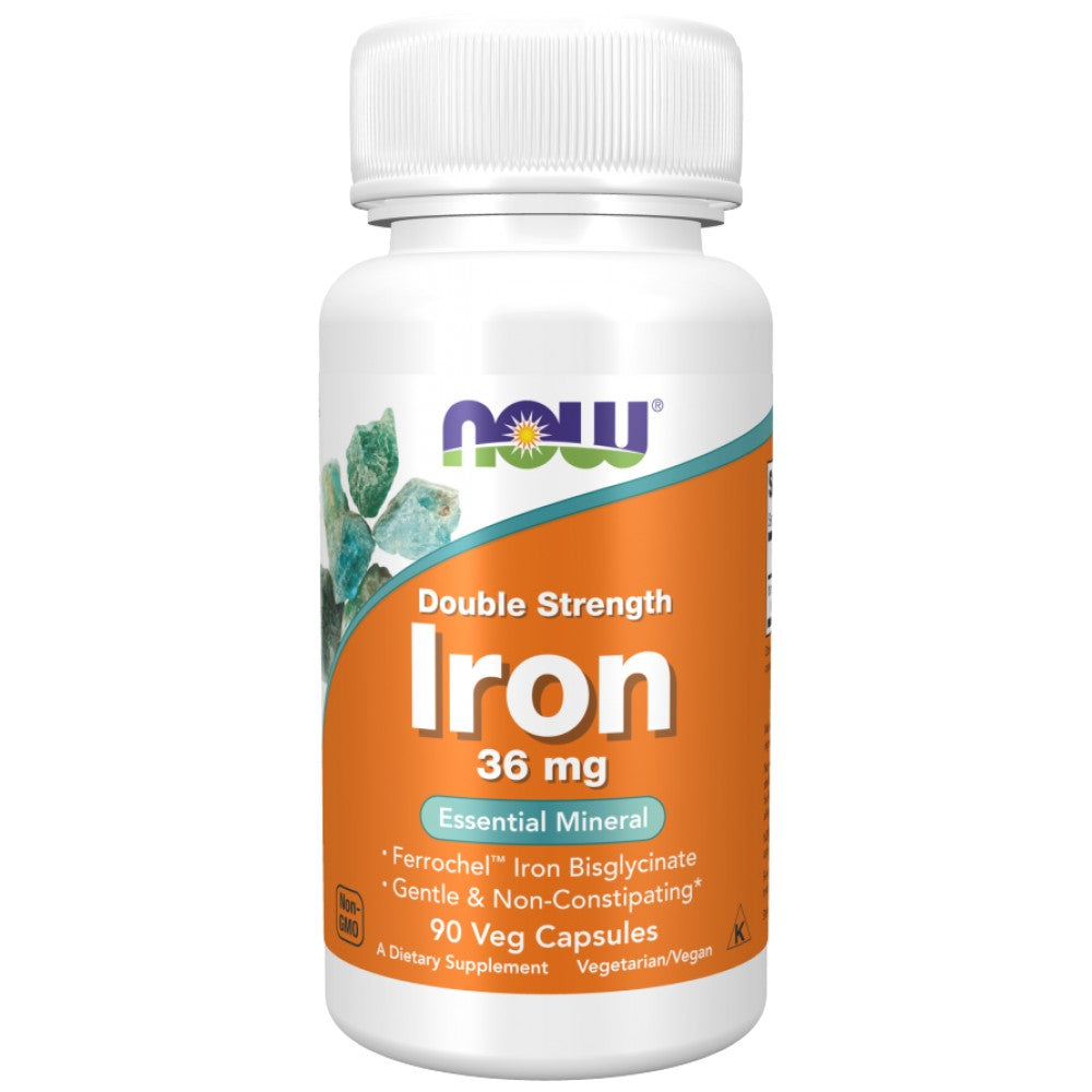 NOW Foods Iron 36 mg Double Strength Ferrochel Iron Bisglycinate - Желязо бисглицинат 36 mg
