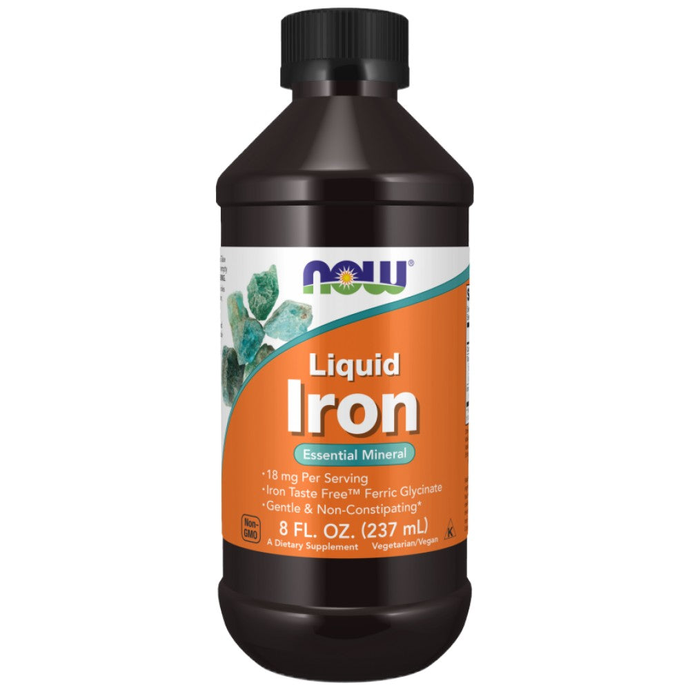 NOW Foods Iron Liquid Ferric Glycinate - Течно желязо
