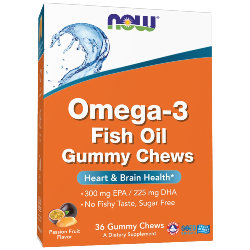 NOW Foods Omega-3 Fish Oil Gummy Chews - Рибено масло гъми