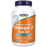 NOW Foods Omega 3 1000 mg Molecularly Distilled - Омега 3 рибено масло 1000 mg