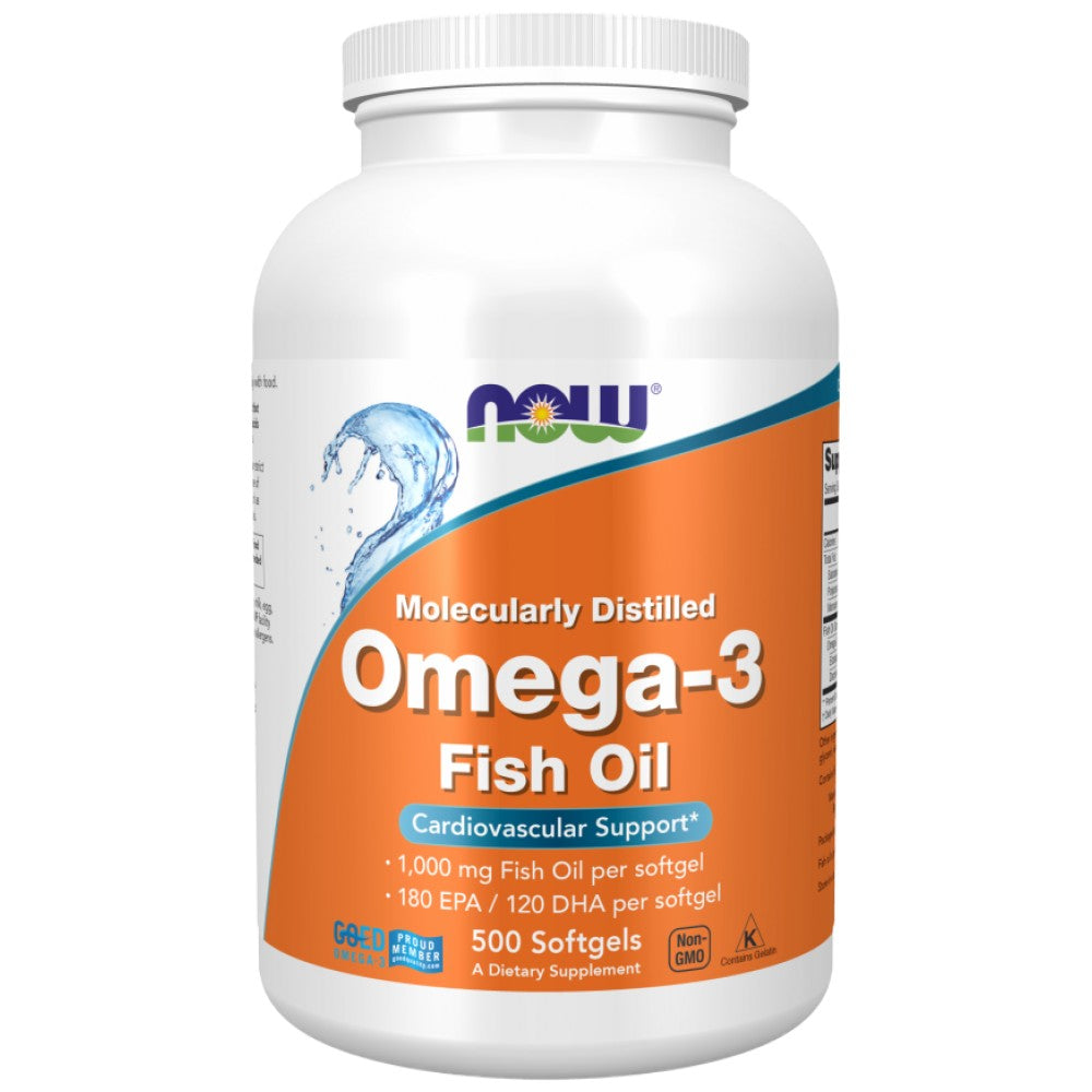 NOW Foods Omega 3 1000 mg Molecularly Distilled - Омега 3 рибено масло 1000 mg
