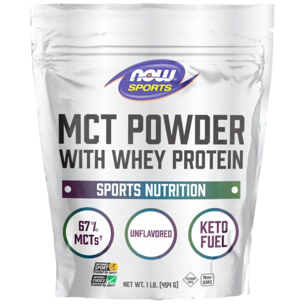 NOW Foods MCT Powder with Whey Protein Keto Fuel - МСТ на прах със суроватъчен протеин
