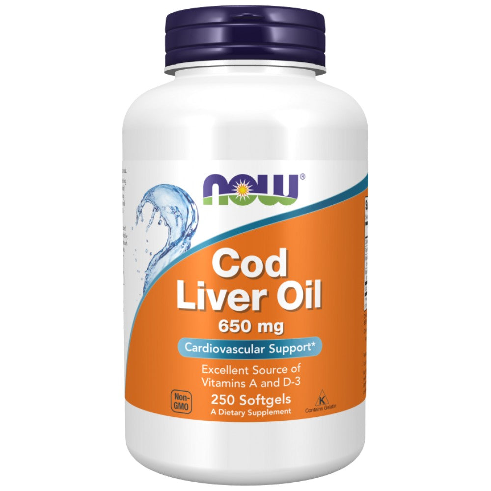 NOW Foods Cod Liver Oil 650 mg - Масло от черен дроб на треска 650 mg