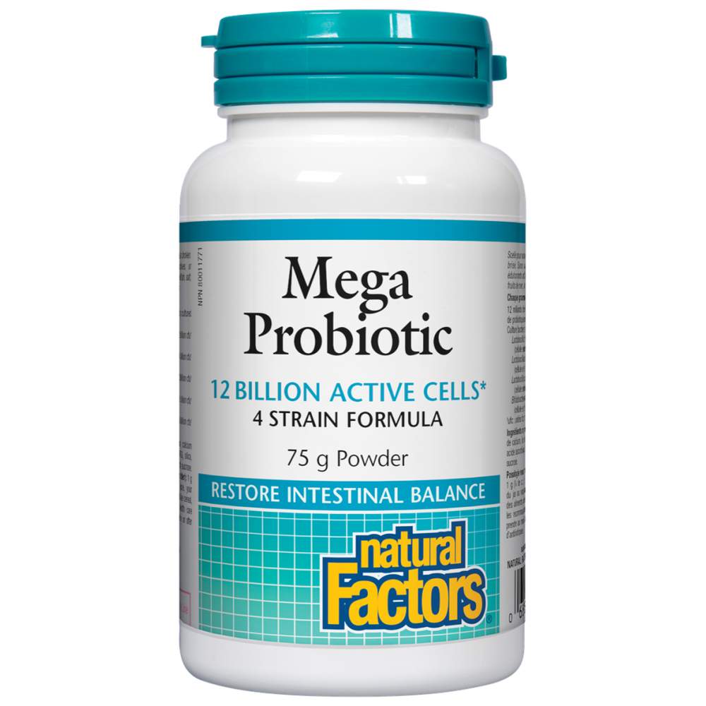 Natural Factors Mega Probiotic 12 Billion Powder - Пробиотик на прах 12 млрд.