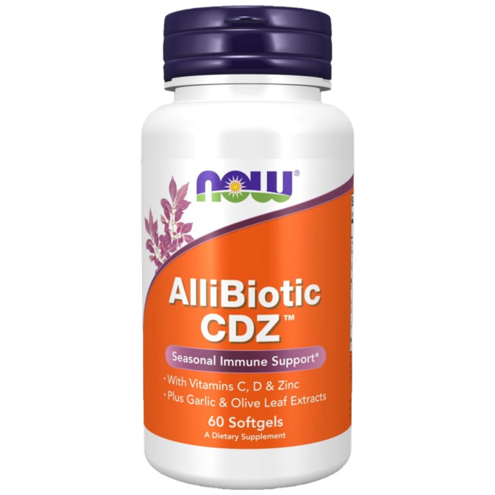 NOW Foods AlliBiotic CDZ Seasonal Immune Support - Формула за имунитет с чесън