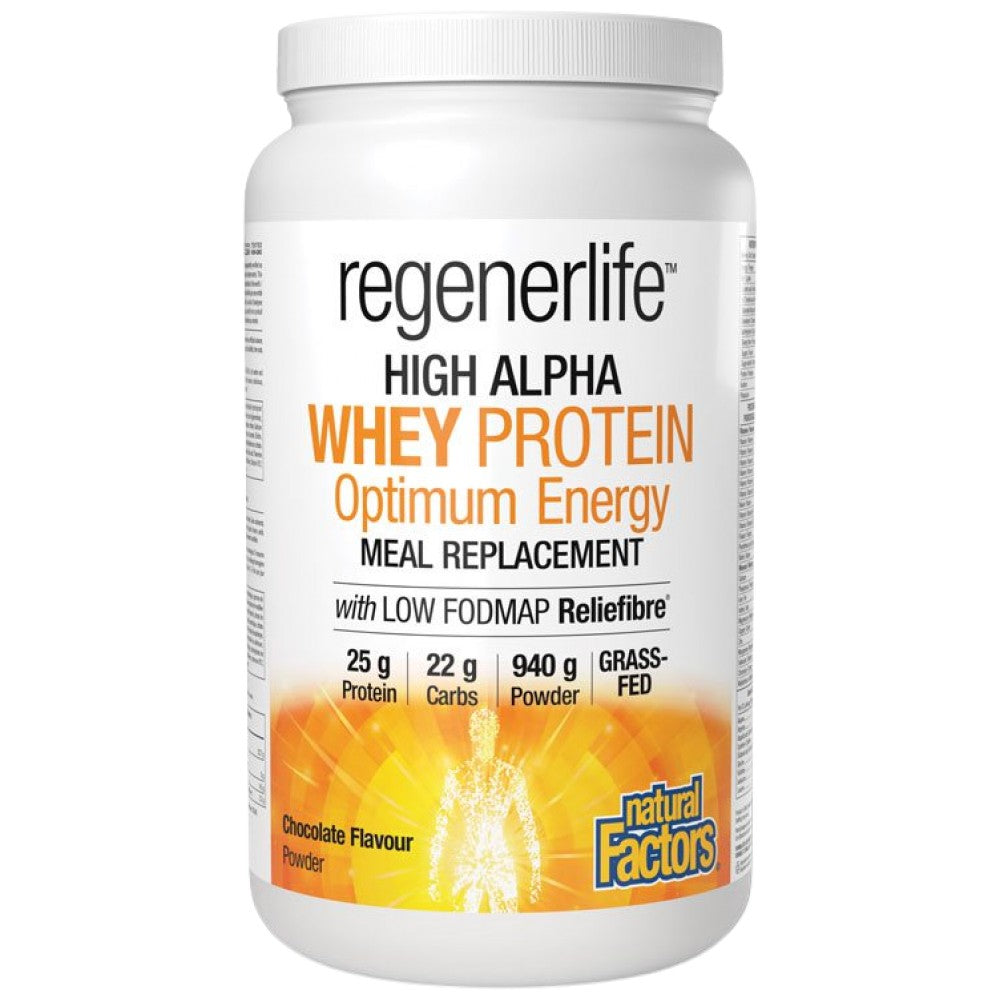 Natural Factors Regenerlife High Alpha Whey Protein Optimum Energy - Заместител на хранене със суроватъчен протеин