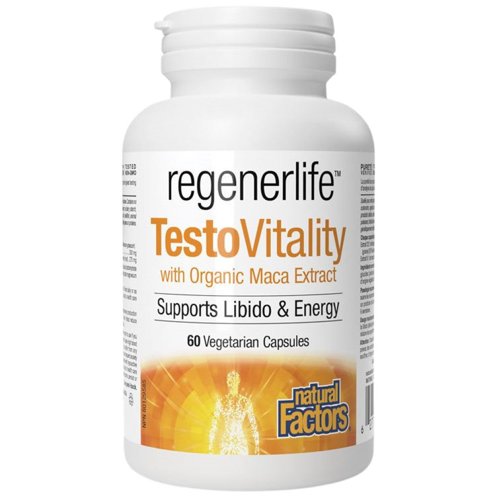 Natural Factors Regenerlife TestoVitality with Organic Maca Extract - Тестостеронов бустер с мака