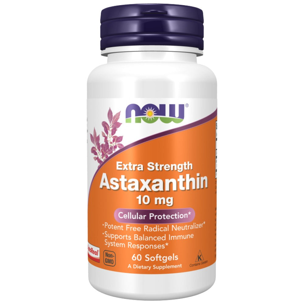NOW Foods Astaxanthin 10 mg Extra Strength - Астаксантин 10 mg