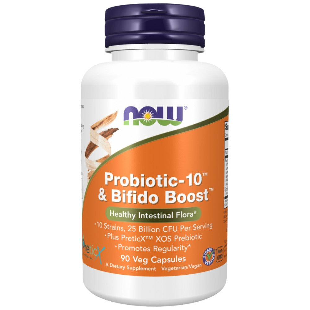 NOW Foods Probiotic-10 & Bifido Boost - Пробиотик 10 щама с бифидо