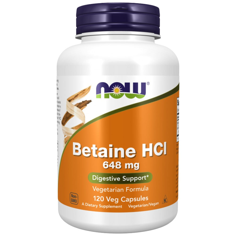 NOW Foods Betaine HCl 648 mg - Бетаин HCl 648 mg за храносмилане