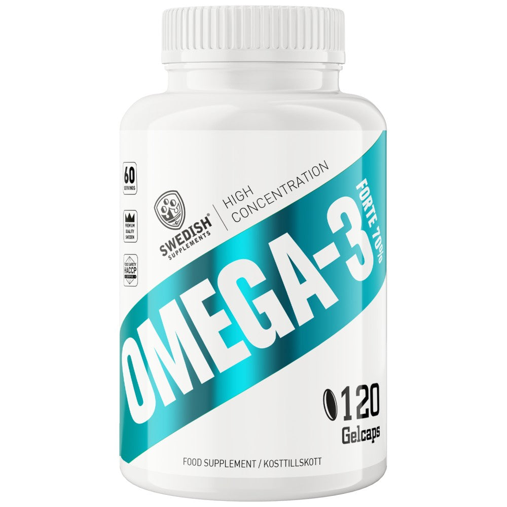 SWEDISH Supplements Omega-3 Forte with 70% Omega-3 - Рибено масло 70% Омега 3