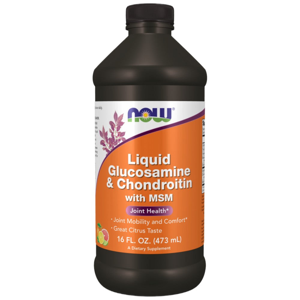 NOW Foods Liquid Glucosamine & Chondroitin with MSM - Течен глюкозамин с хондроитин и MSM