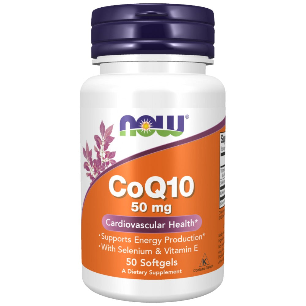 NOW Foods CoQ10 50 mg + Vitamin E - Коензим Q10 50 mg с Витамин Е