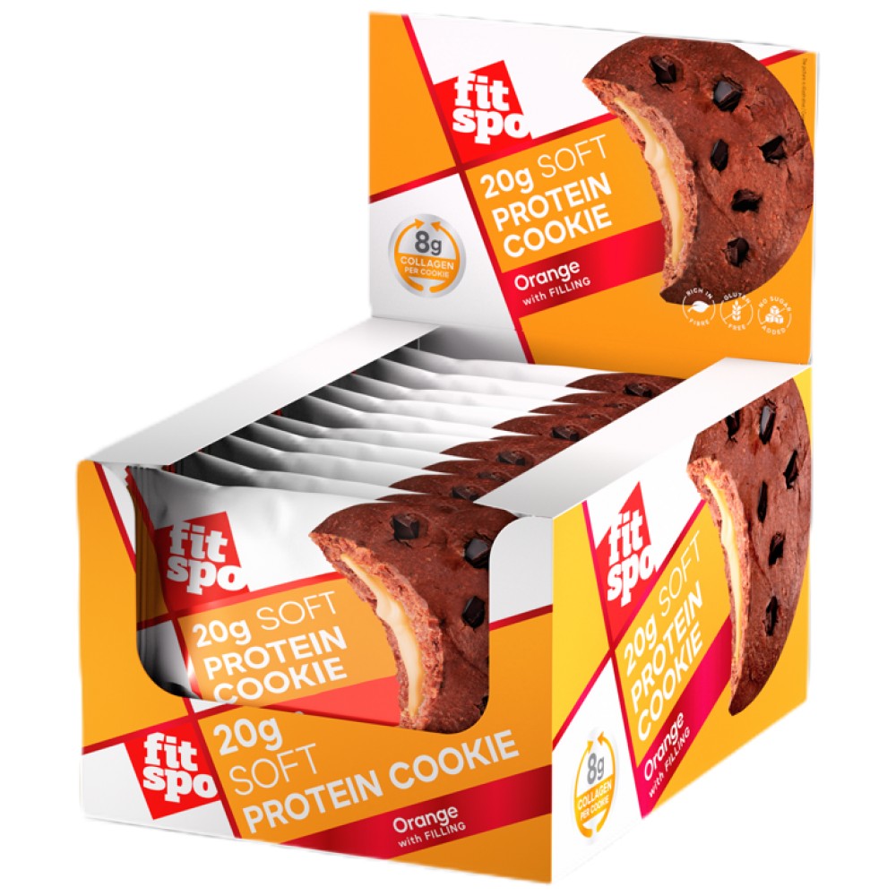 FIT SPO Soft Protein Cookie with 8g Collagen & No Added Sugar - Протеинова бисквита с колаген